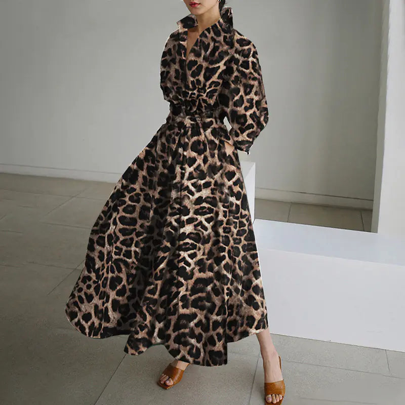 Fashion Leopard Print Dress for Women