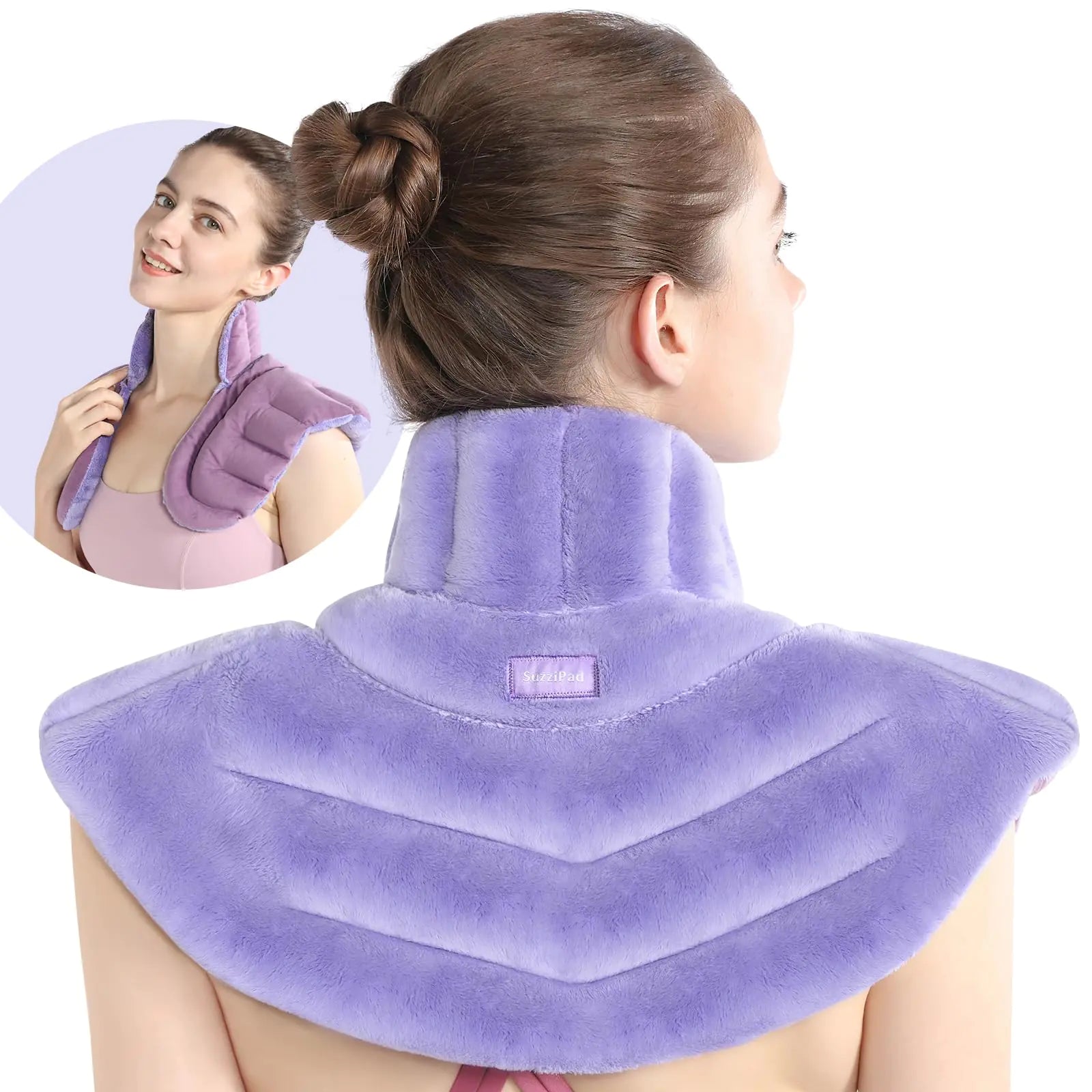 Microwave Heating Pad for Neck and Shoulders Weighted Neck and Shoulder Wrap for Pain Relief and Spasm Heated Neck Wrap with Herbal Aromatherapy Moist Heat Neck Warmer Hot & Cold Compress