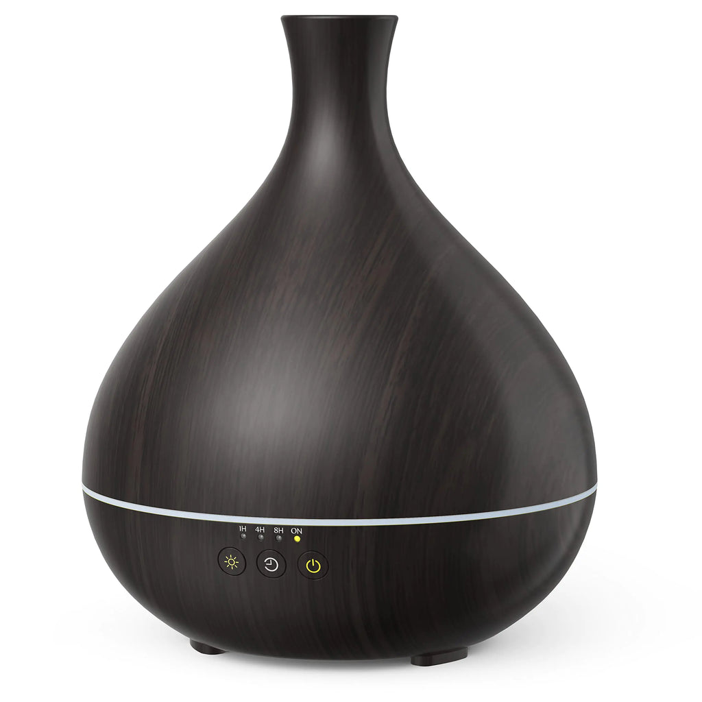 Essential Oil Diffuser 500ml Aromatherapy Diffuser Large Capacity Cool Mist Humidifier Dual Mist Mode with Smart Timer Auto Shut-Off Whisper Quiet (Dark Brown)